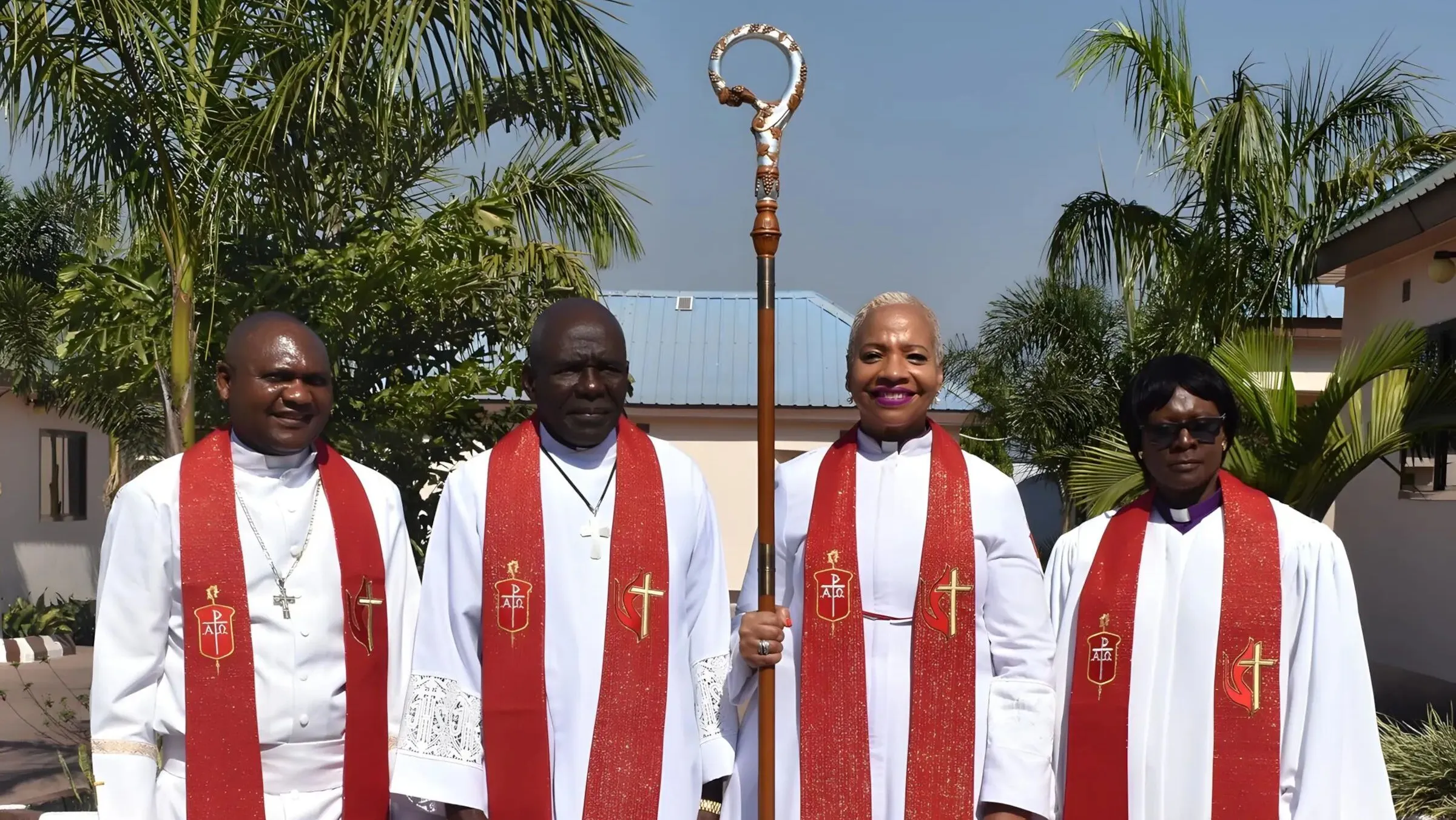 v.l.n.r.: Nelson Ka­lombo Ngoy, Antoine Ka­lema Tambwe, Tracy Smith Malone und Mujinga Kashala