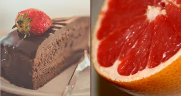 süße Torte und bittere Grapefruit