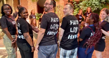 v.l.n.r.: Tracy Annin, Miriam Asante, Martin Obermeir-Siegrist, Eike Nungesser, Barbara Schmitt, Kelly Tregonning