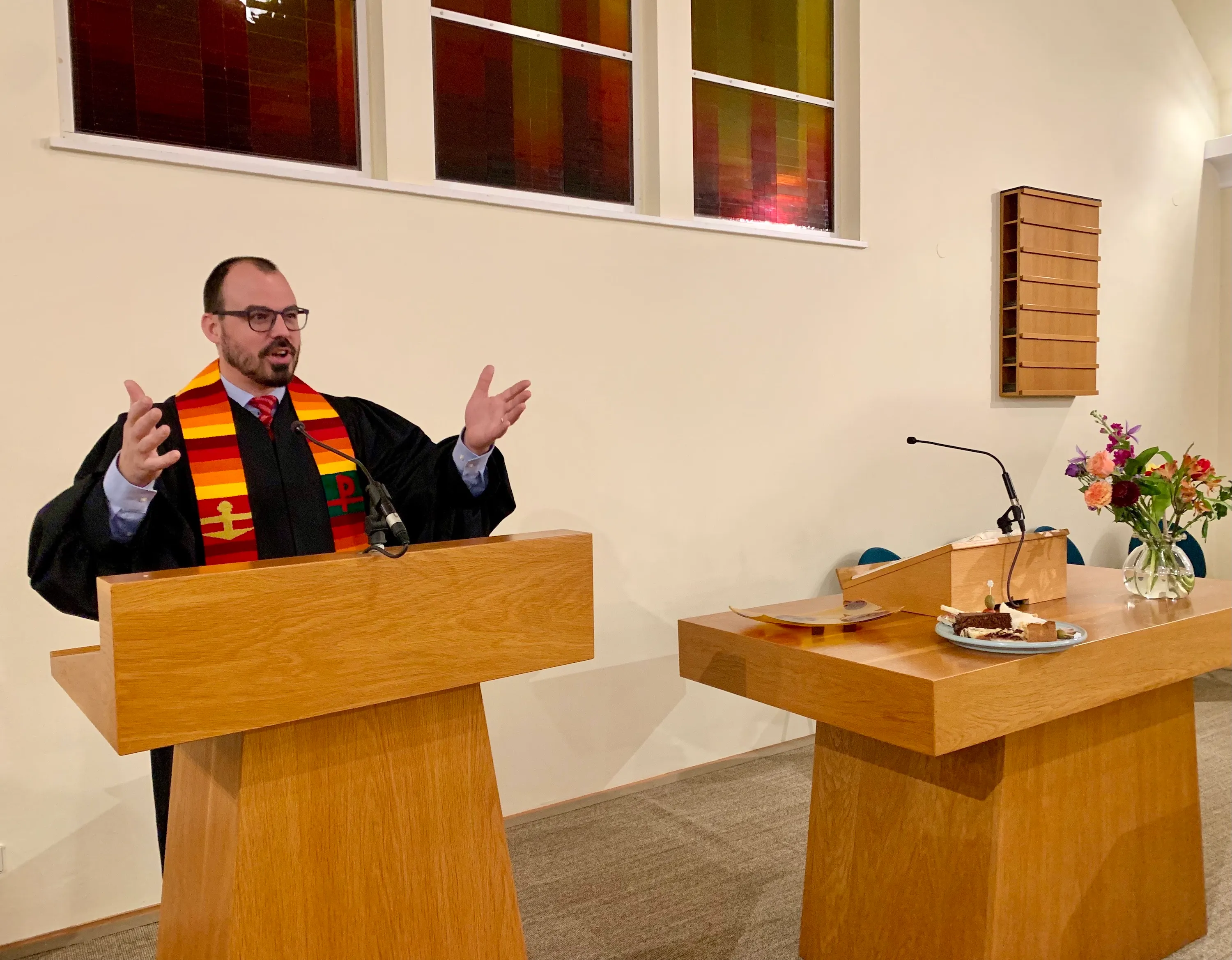 Heilige Gastfreundschaft Martin Obermeir-Siegrist predigt im Ökumenischen Gottesdienst in der Weltgebetswoche für die Einheit der Christ*innen am 19.01.2024 in der Evangelischen Pfarrgemeinde H.B. Linz-Leonding